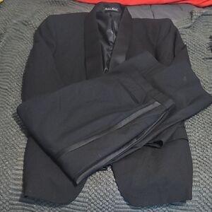Balmain Black Men's Tuxedo Jacket and Pants - Classic Formal Suit Size 42L